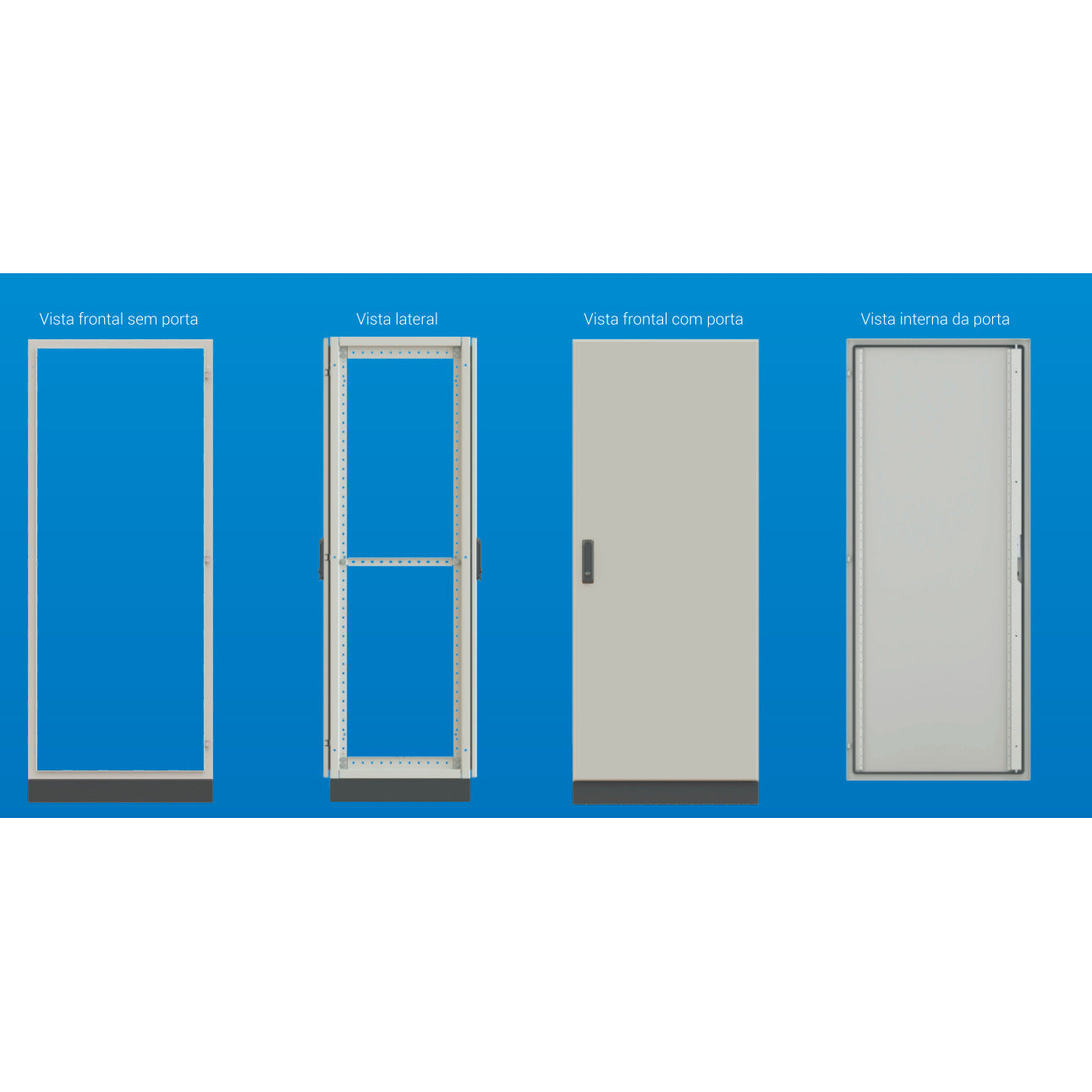 kit estrutura, porta/tampa, teto 2200+100x600x800 AxLxP RAL7035 OPCAO CPT20-2206080 fecho.fenda.cadeado