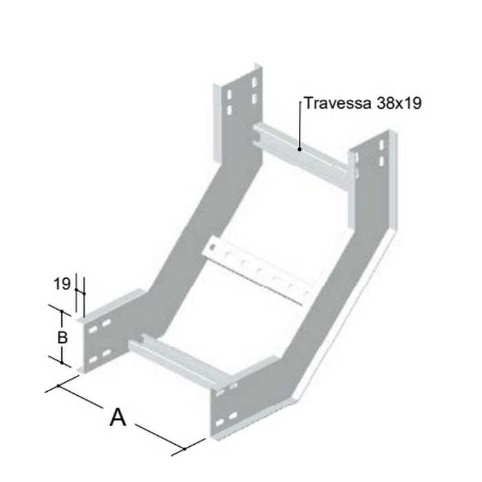 curva vertical interna 90º p/leito aba ext.19mm 500x100 galv fogo #18/18 INECEL IN-3021 101650