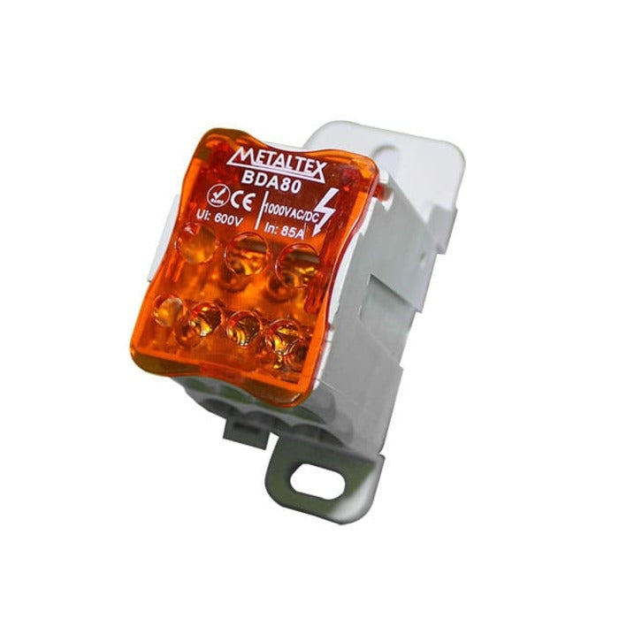 bloco distribuicao modular 080A 7 terminais METALTEX BDA80 [11.04.01.037]