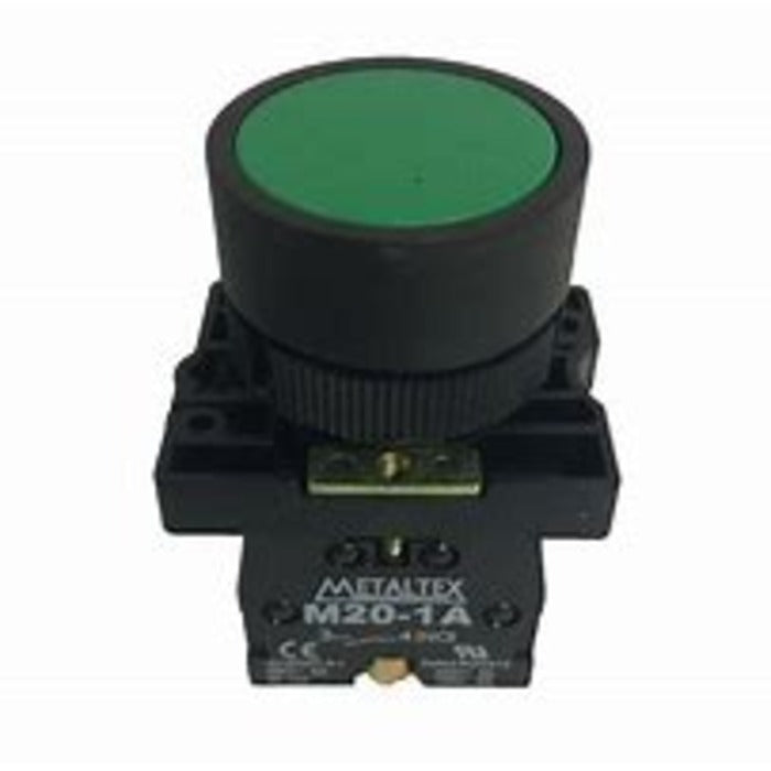 botao impulso 22mm VERDE 1NA METALTEX P20AFR-G-1A [11.10.01.006]