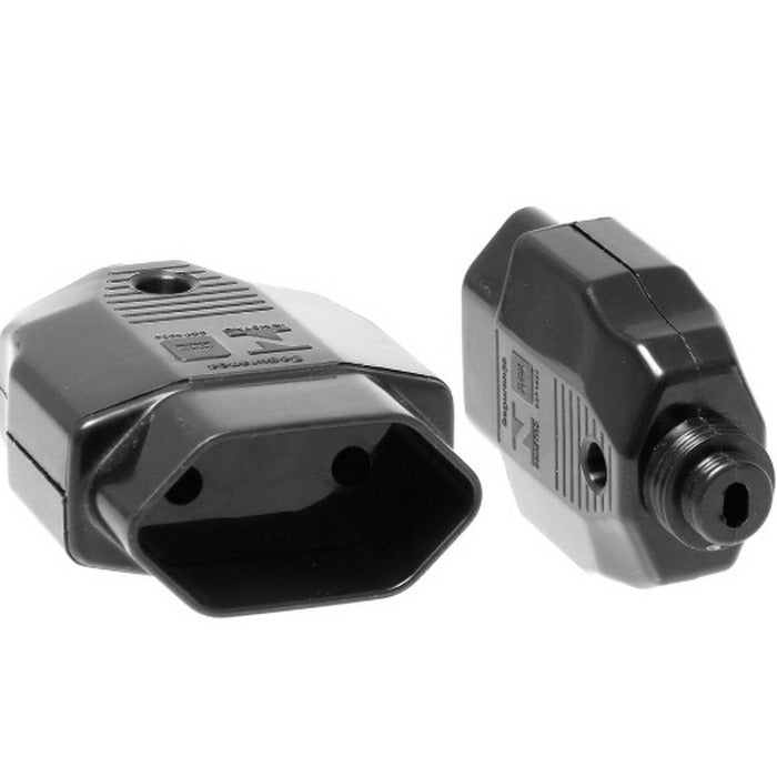 plug femea residencial 2P 20A 250V 180º PRETO WEG 13303193 [12.04.02.018]