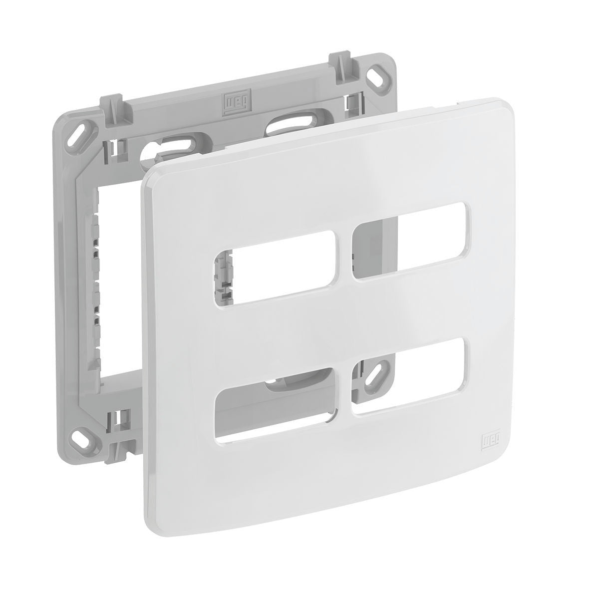 placa 4x4" 4 posicoes + suporte branco COMPOSE WEG 13295562 [12.02.01.005]