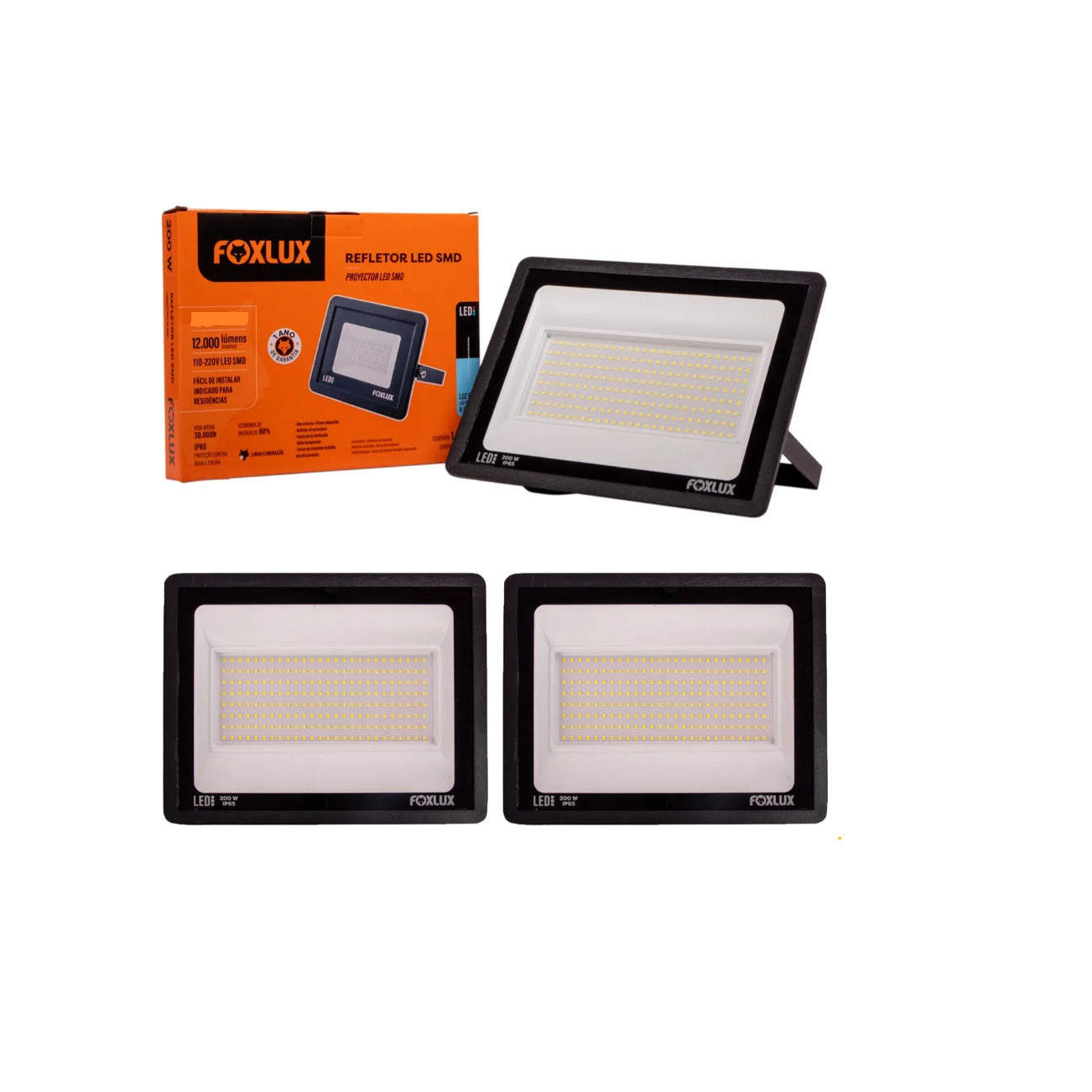 refletor LED 100W 6500K IP66 bivolt 127/220V PRETO FOXLUX/FAMASTIL LED38.23 [13.12.02.001]