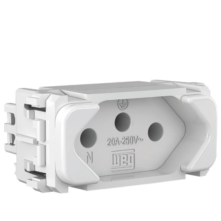 modulo 1 tomada 2P+T 20A/250V branco COMPOSE WEG 13203148 [12.02.01.023]