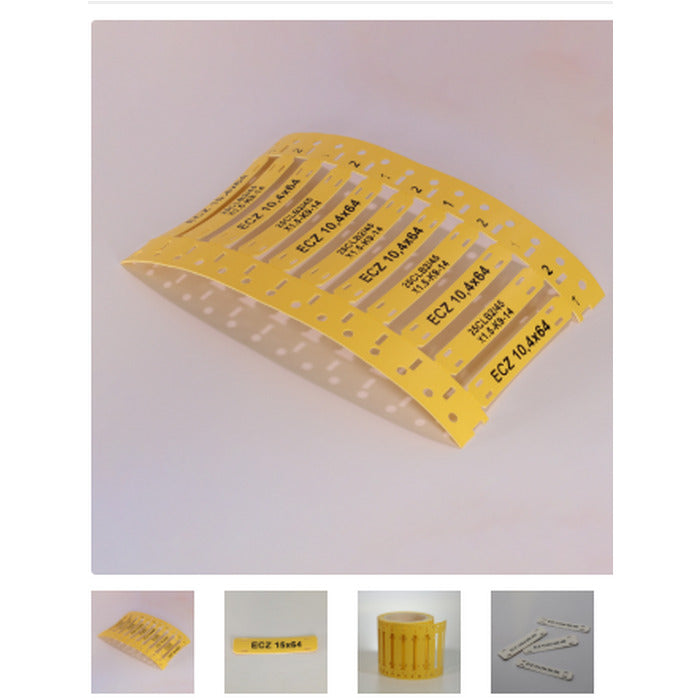 etiqueta AMARELA PVC rigido 15x85mm p/cabos (pacte 1080 unid) ELESYS ECZ 15x85 460 100  [12.07.01.025]