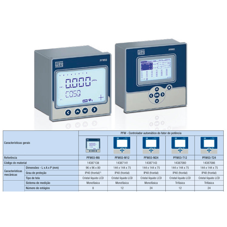 controlador fator potencia 24 estagios PFW03-M24 WEG 14387143 [12.05.02.001]