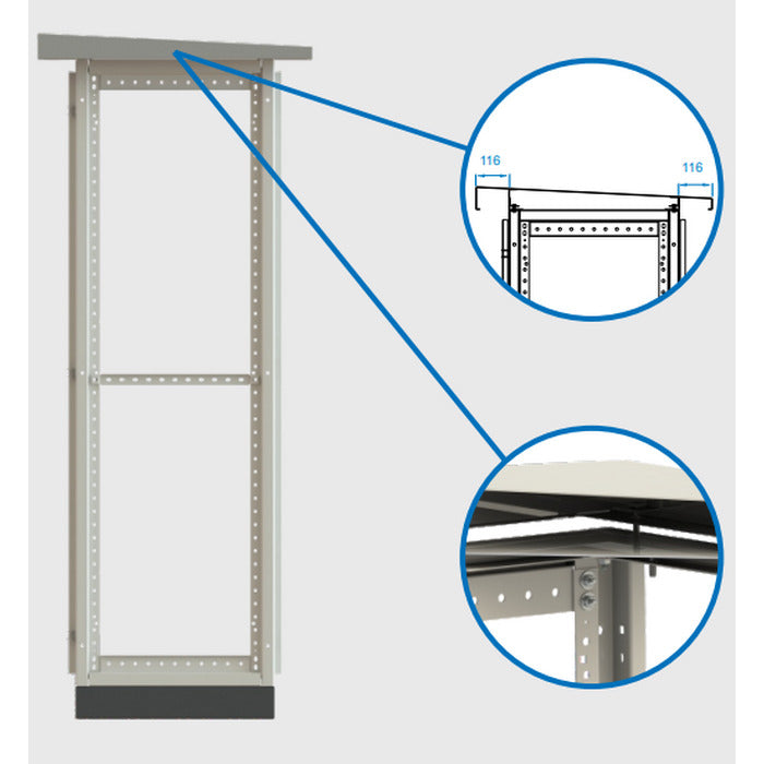 teto protetor p/quadro _x400x250mm RAL7032 OPCAO TPC4025