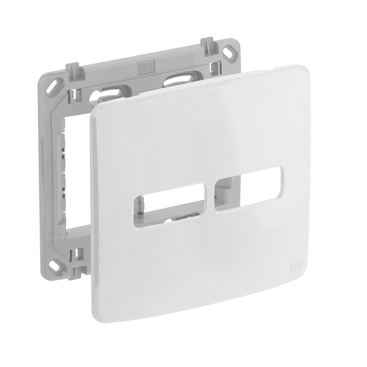 placa 4x4" 2 posicoes + suporte branco COMPOSE WEG 13295560 [12.02.01.004]