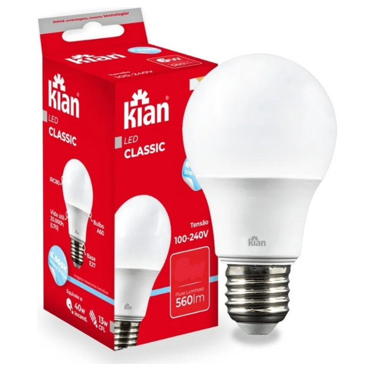 lampada LED bulbo 12W 6500k E27 127/220V KIAN 10060 [13.12.01.009]