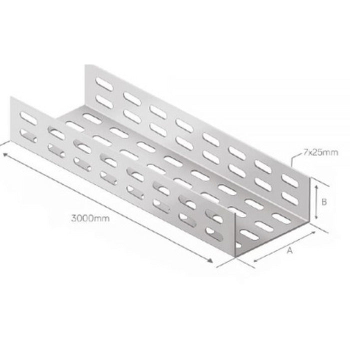 eletrocalha perfurada 050x50x3000mm ZINCADO #24 ELECON 300036 INECEL IN-1000