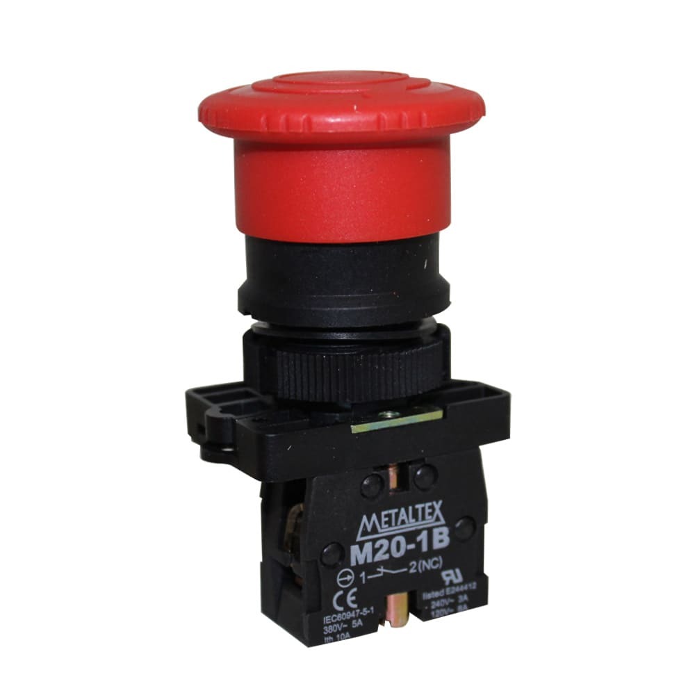 botao emergencia vermelho c/trava 22mm 1NF METALTEX P20AKR-R-1B [11.06.01.027]