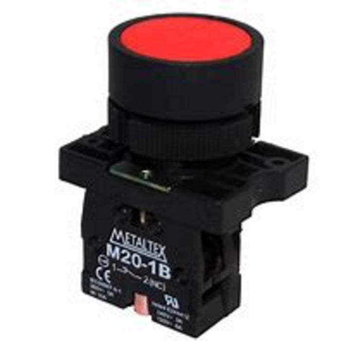 botao impulso 22mm VERMELHO 1NF METALTEX P20AFR-R-1B [11.10.01.007]
