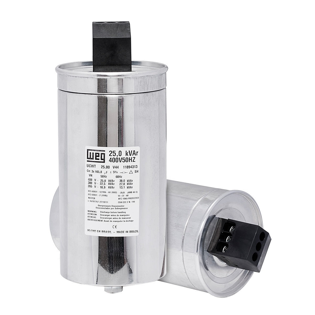 capacitor trifasico 220Vca 12,5kVAr  UCWT12,5V25 Q26 WEG 11914851 [12.01.02.001]
