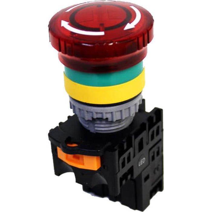 botao emergencia iluminado VERMELHO 220Vca c/trava 22mm 1NF METALTEX TN2IK2R-L1B [11.06.01.023]