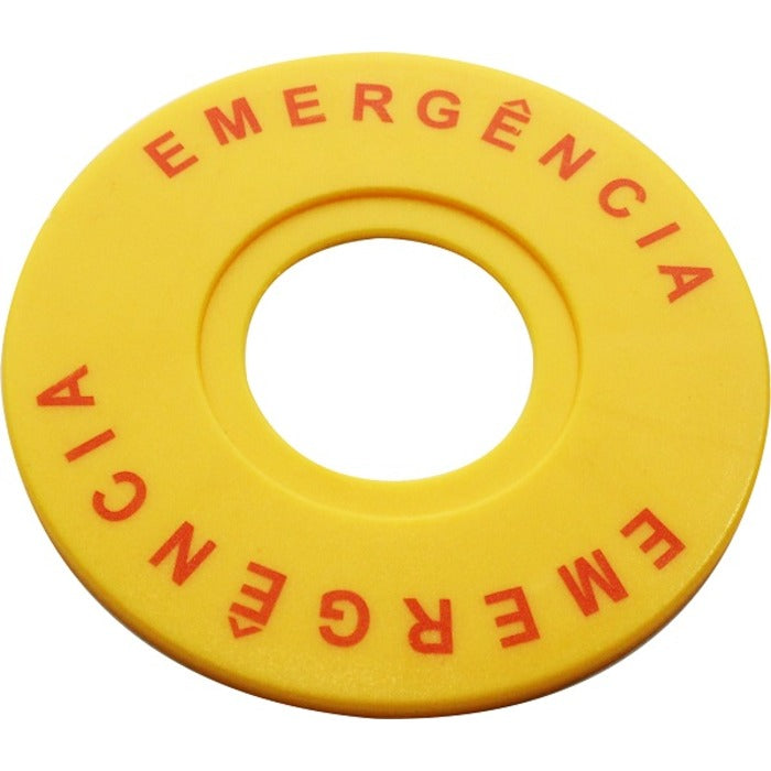 identificador EMERGENCIA p/botao/botoeira emergencia 22mm METALTEX P20-IDEM [11.06.01.036]