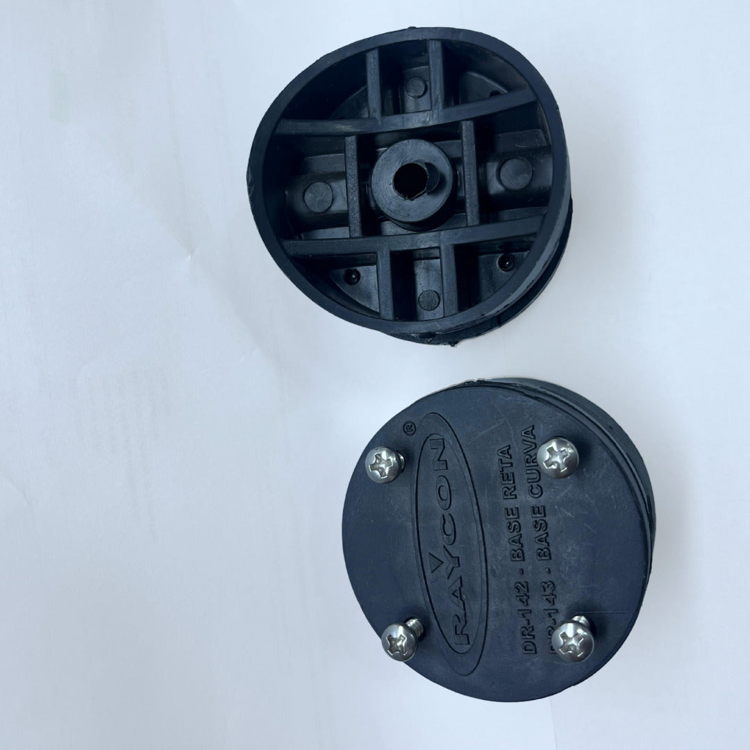 fixador base concava PVC preto cabo até 50mm²/fita aluminio 7/8"x1/8" RAYCON DR-143 [13.09.02.001]