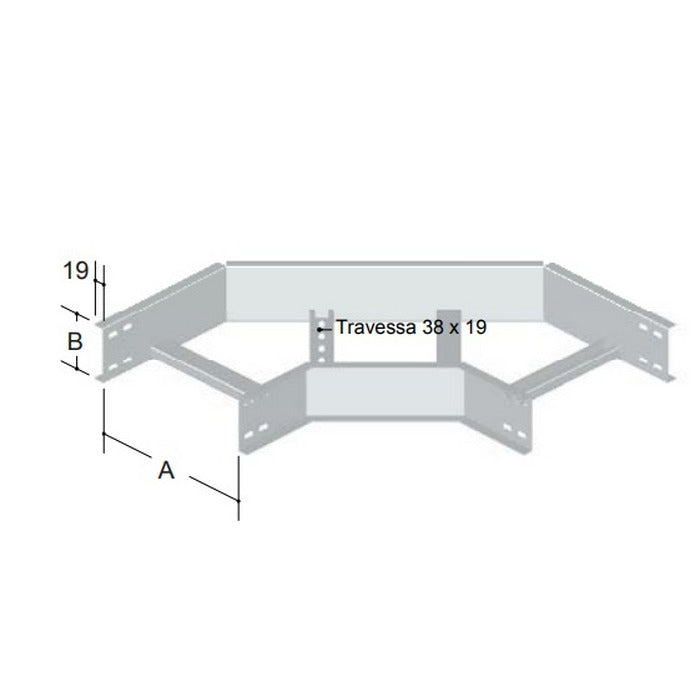 curva horizontal 90º p/leito aba ext.19mm  100x100 galv fogo #20 INECEL IN-3006