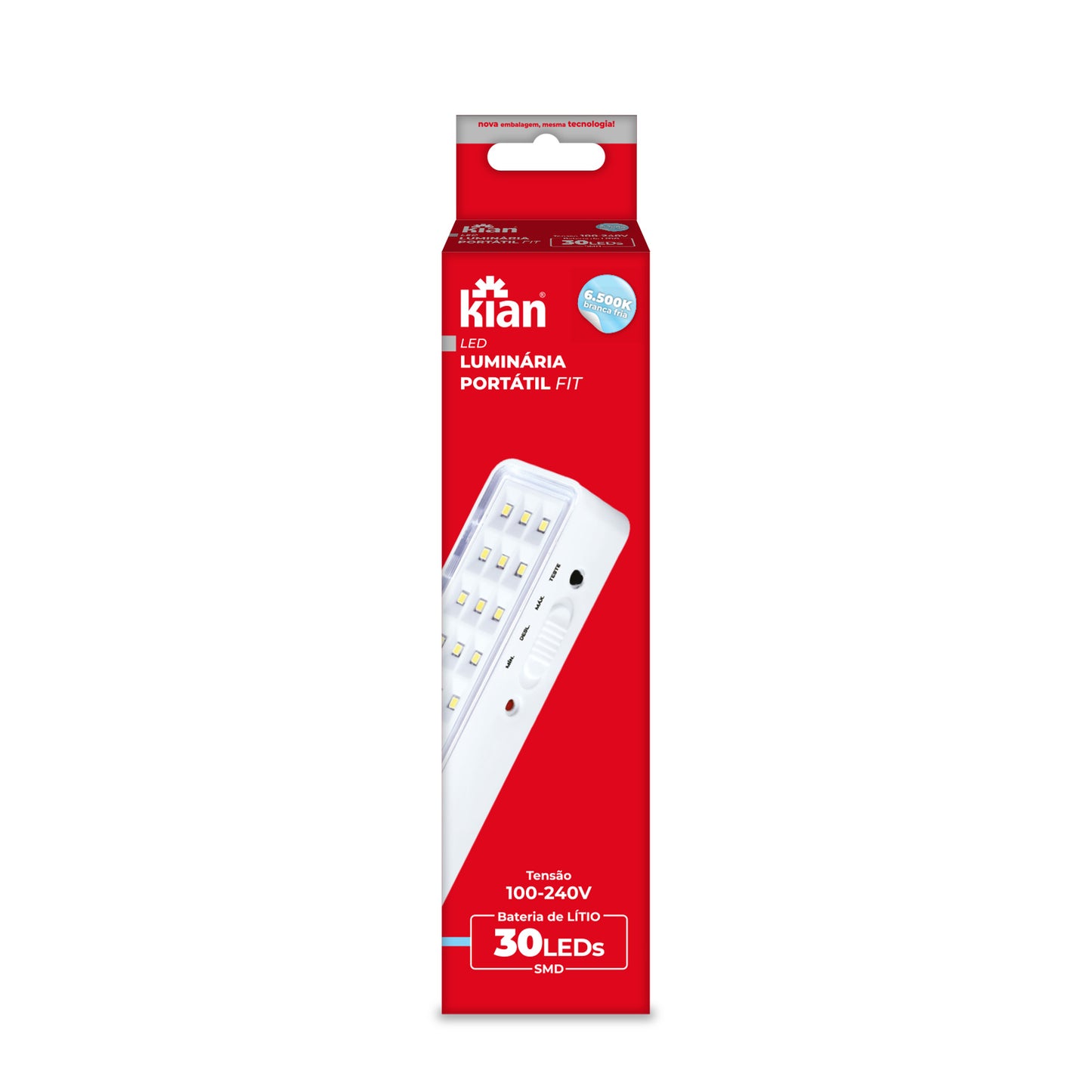 luminaria emergencia LED bloco autonomo 127/220Vca KS30 BIV KIAN 16883 [13.12.01.011]