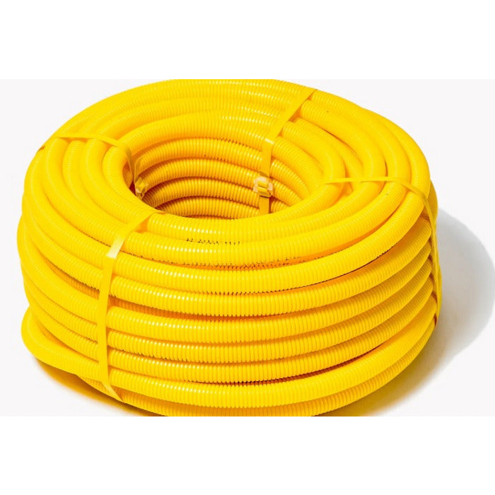 eletroduto flexivel corrugado PVC amarelo 25mm 3/4" (rolo 50m) PLASTIBRAS