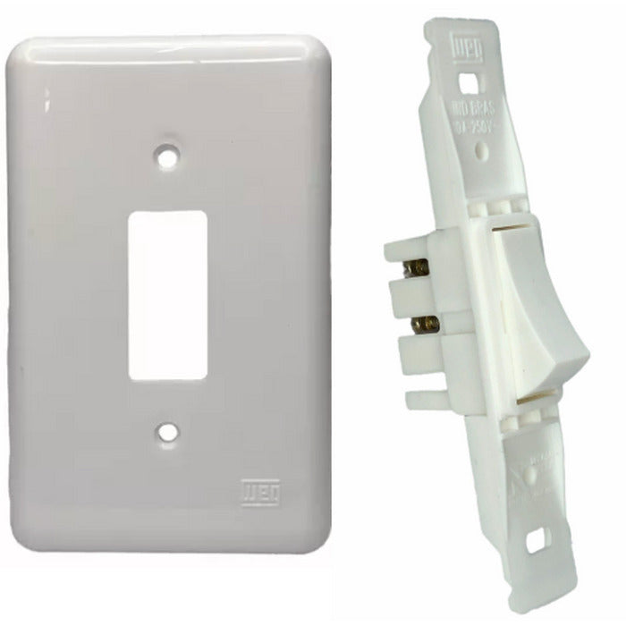 1 interruptor simples 10A c/placa 4x2" KLIN WEG 13328220 [12.04.01.020]