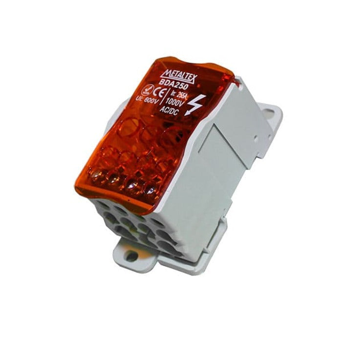 bloco distribuicao modular 250A 12 terminais METALTEX BDA250 [11.04.01.040]