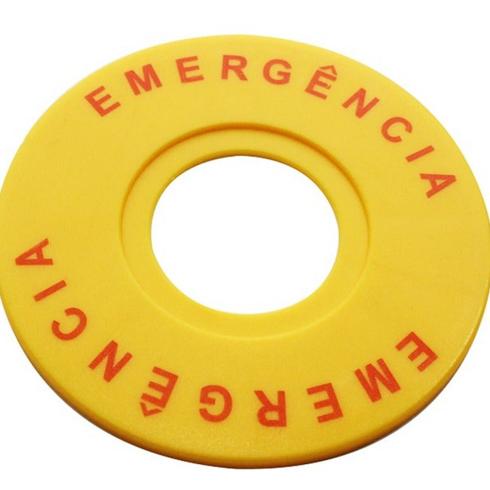 identificador EMERGENCIA p/botao/botoeira emergencia 22mm CCR silicone [11.06.01.036]