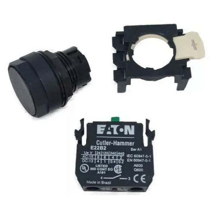 botao impulso 22mm PRETO 1NA EATON ELETROMEC ELBC-PT1NA [11.08.01.019]
