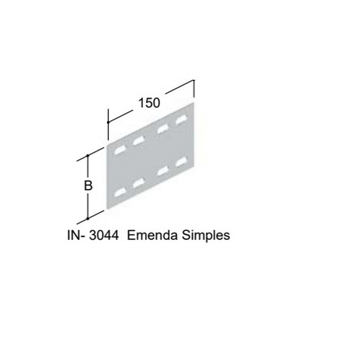 emenda lateral simples [tala p/leito] 100mm galv fogo #14 INECEL IN-3044 50708  [14.16.04.003]