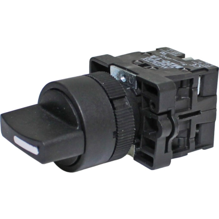 chave seletora plastica knob curto 3 pos sem retencao/com retorno 2NA METALTEX P20SCR7-B-2A [11.10.01.016]