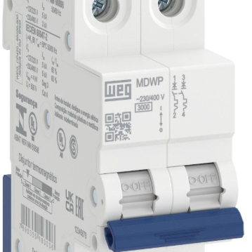 disjuntor DIN 2x10A 3kA MDWP-C10A-2 WEG 15265721 [12.14.01.018]
