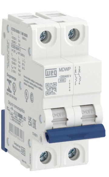 disjuntor DIN 2x10A 3kA MDWP-C10A-2 WEG 15265721 [12.14.01.018]