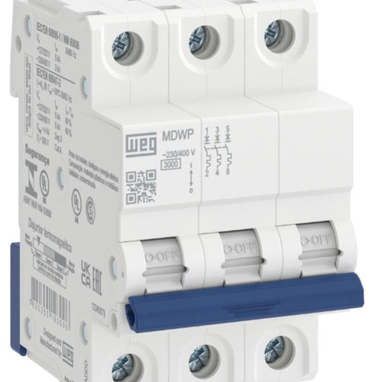 disjuntor DIN 3x25A 3kA MDWP-C25A-3 WEG 15265762 [12.14.01.001]