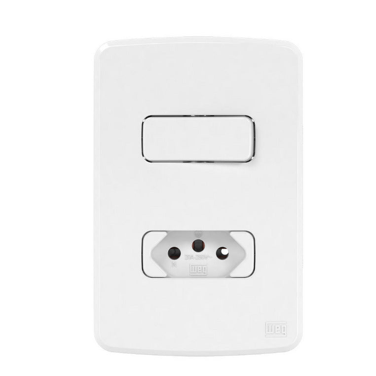 1 interruptor simples + 1 tomada 20A c/placa 4x2" KLIN WEG 13328759 [12.04.01.009]