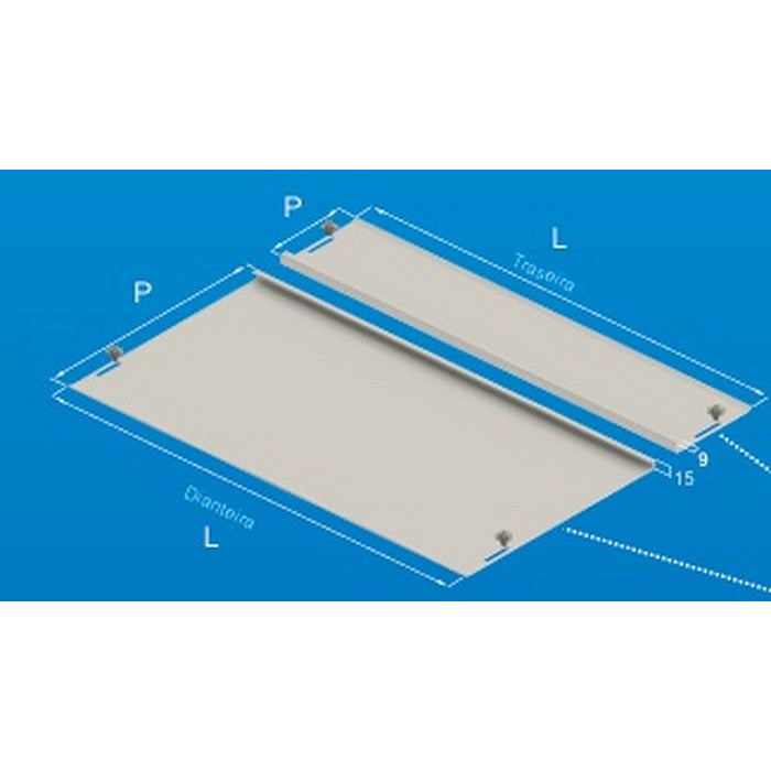 tampa inferior bipartida p/armario 600x800mm RAL7035 OPCAO TIB20-6080R7035