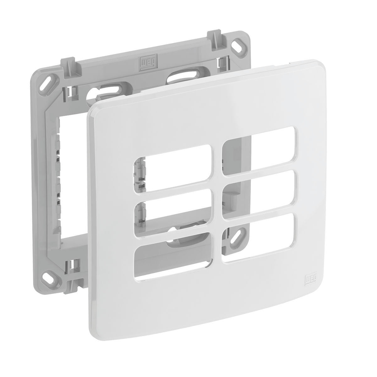 placa 4x4" 6 posicoes + suporte branco COMPOSE WEG 13295563 [12.02.01.006]