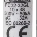 fusivel cartucho 10x38 aR 04A EATON ELETROMEC C1038AR50004C METALTEX FC32-4ar [11.06.01.044]